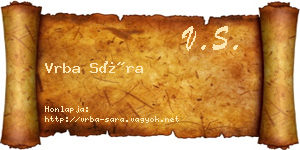 Vrba Sára névjegykártya