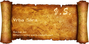 Vrba Sára névjegykártya